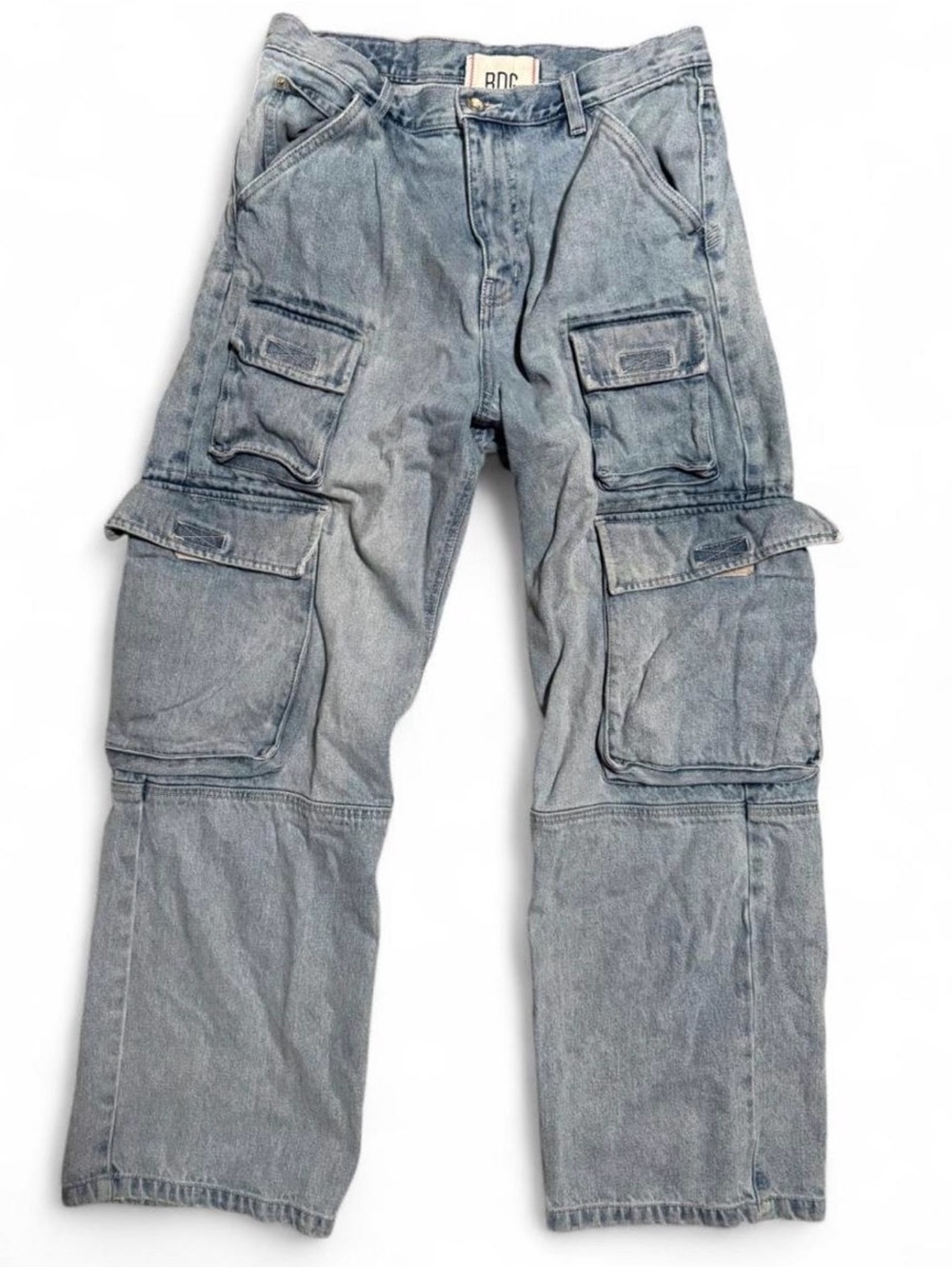 Urban Outfitters BDG Light Wash Baggy Cargo Jeans - Relaxed Fit